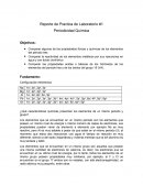 Reporte de Practica de Laboratorio #1 Periodicidad Química