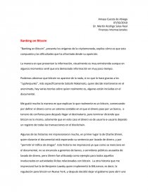 Finanzas Internacionales Banking on Bitcoin. Página 1
