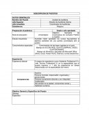 DESCRIPCIÓN DE PUESTOS. DATOS GENERALES