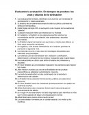 Evaluando la evaluación. En tiempos de pruebas: los usos y abusos de la evaluación