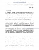 Ejemplo de el Plan de Mejora Pedagógico