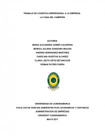 TRABAJO DE LOGISTICA EMPRESARIAL A LA EMPRESA LA CASA DEL CAMPEÓN. Página 1