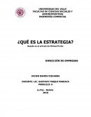 ¿QUÉ ES LA ESTRATEGIA? Basado en el artículo de Michael Porter