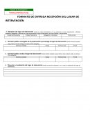 FORMATO DE ENTREGA RECEPCIÓN DEL LUGAR DE INTERVENCIÓN