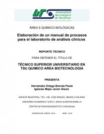 Elaboración de un manual de procesos para el laboratorio de análisis clínicos. Página 1