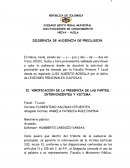 DILIGENCIA DE AUDIENCIA DE PRECLUSION