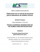 Elaboración de un manual de procesos para el laboratorio de análisis clínicos