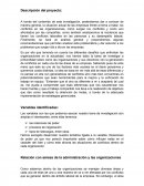 Descripción del proyecto Variables identificadas