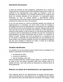 Descripción del proyecto Variables identificadas. Página 1