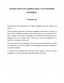 Ensayo ¿Que significa tener una mentalidad estratégica?