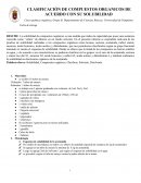 CLASIFICACIÓN DE COMPUESTOS ORGANICOS DE ACUERDO CON SU SOLUBILIDAD