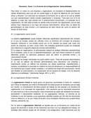 Resumen, Tema 1: La Función de la Organización: Generalidades