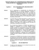 ESTATUTO SOCIAL DE LA FEDERERACIÓN DE SINDICATOS DE TRABAJADORES DE LA ENTIDAD BINACIONAL YACYRETA – PARAGUAY