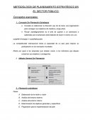 METODOLOGÍA DE PLANEAMIENTO ESTRATÉGICO EN EL SECTOR PÚBLICO