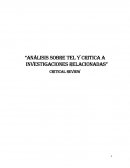 Análisis sobre TEL y critica a investigaciones relacionadas