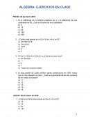 Algébra - ejercicios en clase