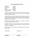 Acta de suspensión de contrato