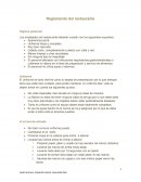 Reglamento del restaurante - Higiene personal.