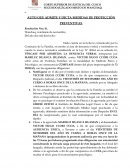 AUTO QUE ADMITE Y DICTA MEDIDAS DE PROTECCIÓN PREVENTIVAS