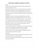 Pasos para constituir tu negocio en el Perú