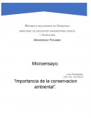 IMportancion de CONSERVACION AMBIENTAL