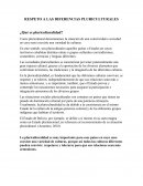 RESPETO A LAS DIFERENCIAS PLURICULTURALES