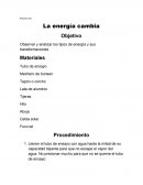 Observar y analizar los tipos de energía y sus transformaciones