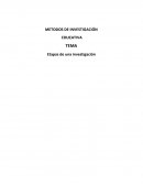 El informe de investigación. Etapas de una investigación