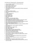 Actividad de organización y jerarquización