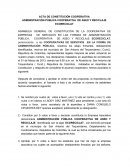 ACTA DE CONSTITUCIÓN COOPERATIVA