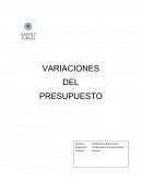 VARIACIONES DEL PRESUPUESTO
