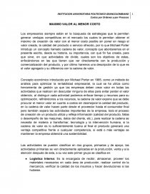 MAXIMO VALOR AL MENOR COSTO. Página 1
