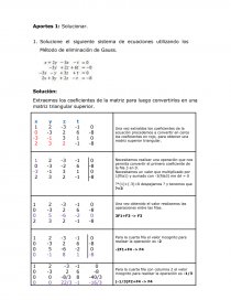 Introducción Metodo de Gauss. Página 1