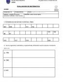 Evaluacion de matemática tercero basico s/r