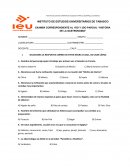 EXAMEN CORRESPONDIENTE AL 1RO Y 2DO PARCIAL “HISTORIA DE LA GASTRONOMIA” S/R
