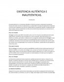 EXISTENCIA AUTÉNTICA E INAUTEÉNTICAS