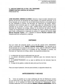 DIVORCIO PRIMER PARTIDO JUDICIAL EN JALISCO.. Página 1