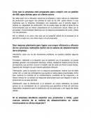 Cree que la empresa está preparada para cumplir con un pedido de 500 cajas diarias para un cliente nuevo