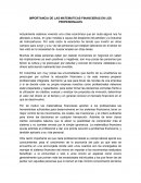 IMPORTANCIA DE LAS MATEMATICAS FINANCIERAS EN LOS PROFESIONALES