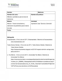 Módulo 1.Teoria de decisiones y estimación de parámetros para la teoría de colas. Página 1