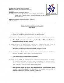 Una Preguntas capitulo 1 elementos escenciales del capital humano. Página 1