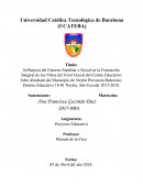 Influencia del Entorno Familiar y Social en la Formación Integral de los Niños del Nivel Inicial del Centro Educativo John Abraham del Municipio de Neyba Provincia Bahoruco, Distrito Educativo 18-01 Neyba, Año Escolar 2017-2018