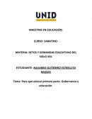 Tema: Para que educar primera parte. Gobernanza y educación.