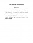 Ensayo: Película Tiempos modernos