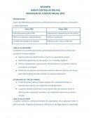BANCO CENTRAL DE BOLIVIA RENDICION DE CUENTAS INICIAL 2018