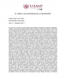 EL TIEMPO, UNA ADVERSIDAD EN LA UNIVERSIDAD