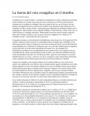 Fuerza de voto evangélico en Colombia