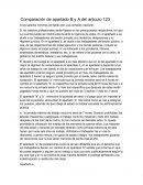 Comparación de apartado B y A del articulo 123
