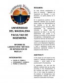INFORME DE LABORATORIO “METODO DE SEPARACION DE MEZCLA.”