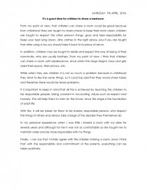 It’s a good idea for children to share a bedroom.. Página 1